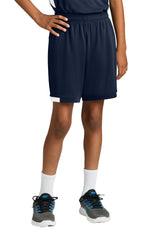 Sport-Tek Youth Club Shorts - True Navy Blue/White - Coming Soon