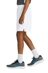 Sport-Tek Youth Club Shorts - White/White - Coming Soon